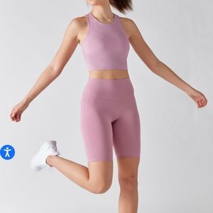 Pink high waisted biker shorts